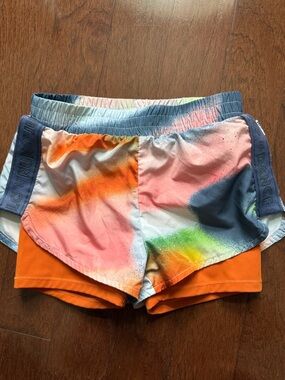 Molo Girls Orange Multi-Color Athletic Shorts
